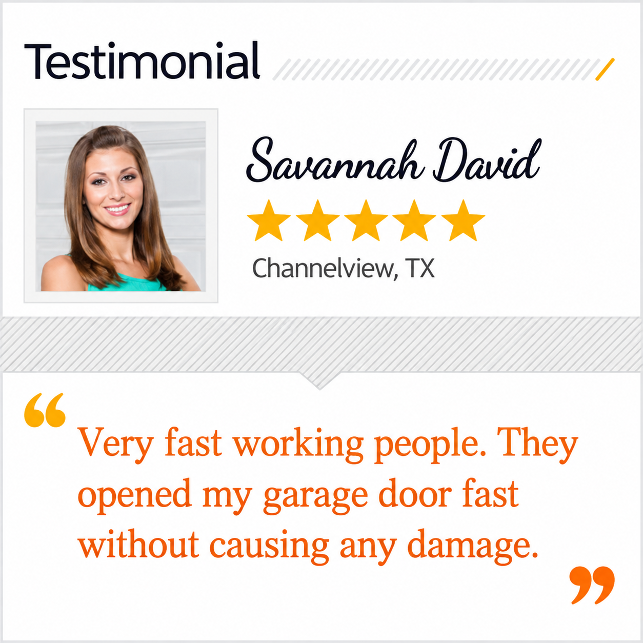 testimonial garage door